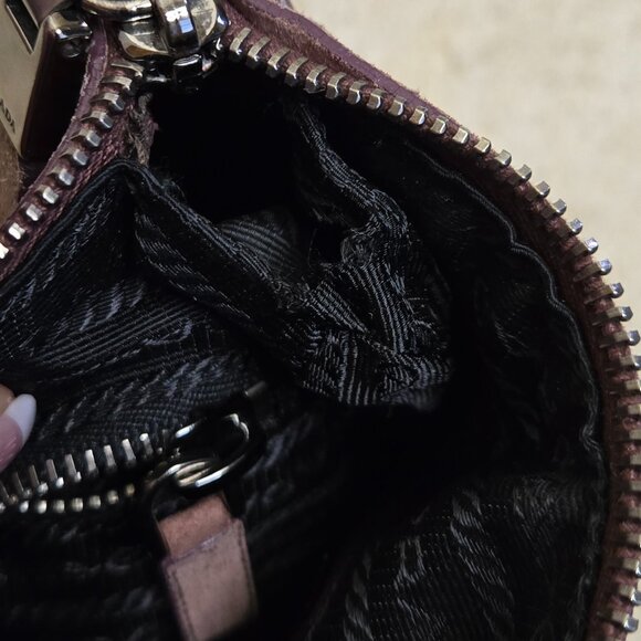 PRADA Buffalo Snaps Dusty Rose Shoulder Bag - Picture 8 of 13